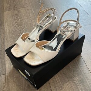 Badgley Mishka Infinity Bridal Shoe Block Heel Size 8.5